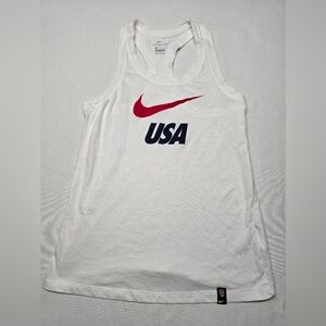 Nike White USA Racerback Tank Top